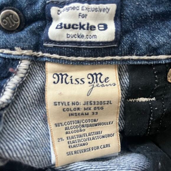 Miss Me Medium Wash Angel Wing Sparkly Skinny Jeans Size 28 Style JE533052L - Picture 14 of 14